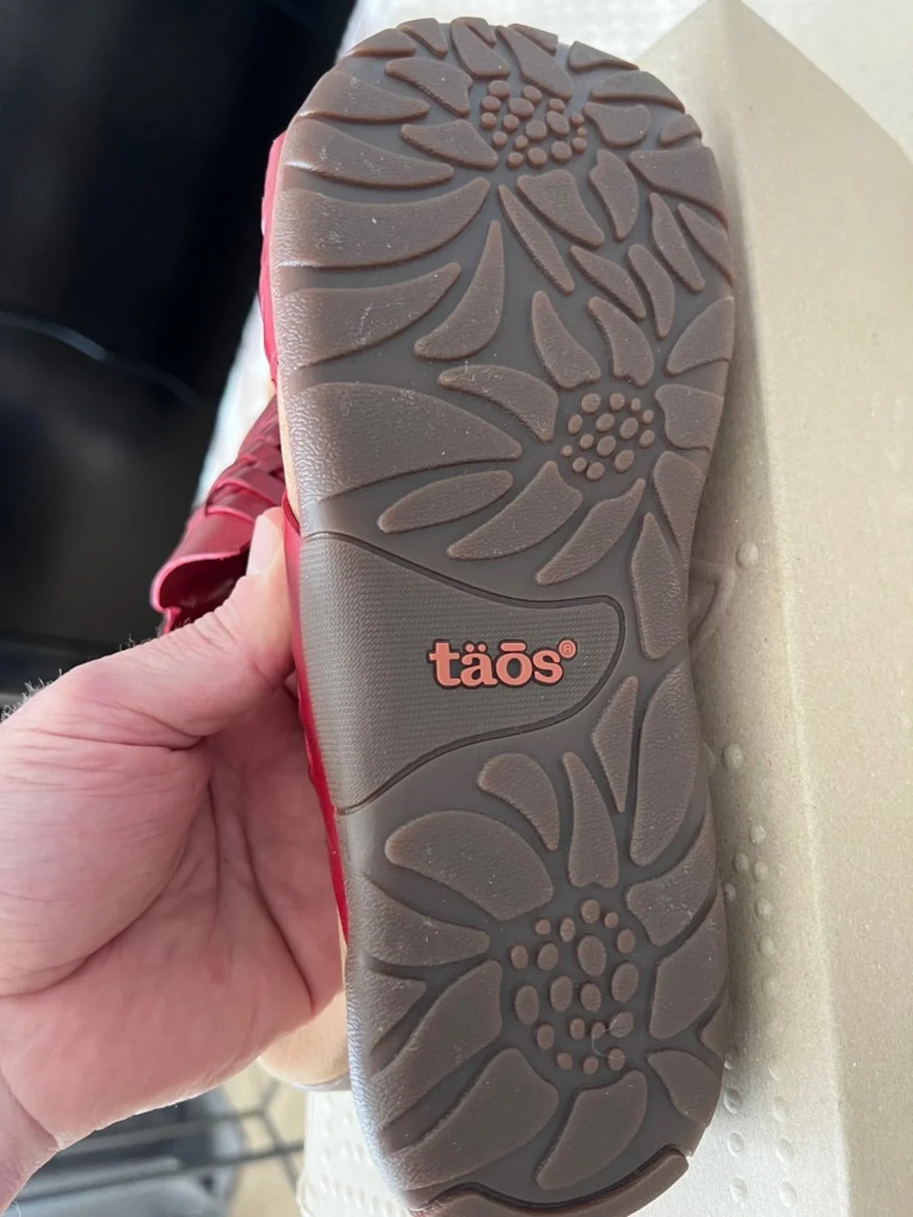 Taos Footwear Red Braided Slide Sandals - Picture 6 of 10